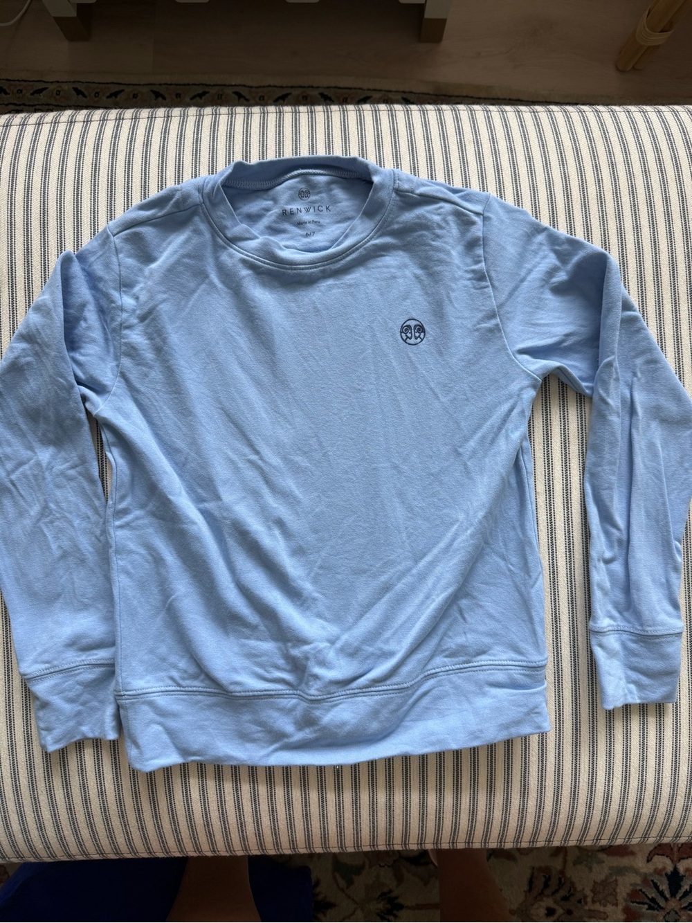 Renwick Kids Light Blue Crewneck Sweatshirt with Small Chest Logo size 6/7